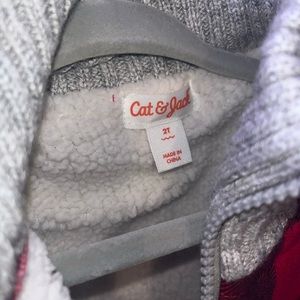 Grey and plaid sweater jacket by Cat and Jack